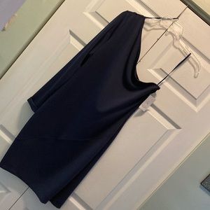 Rachel Roy one shoulder off midi blue cocktail dress. Size 12. Elegant fabric.
